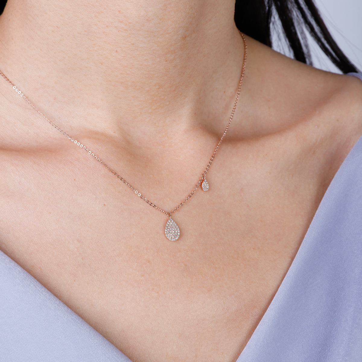 Teardrop Pave Necklace