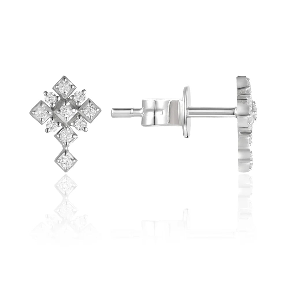 Slim cross accent studs with diamonds will enhance your look and add subtle sparkle.