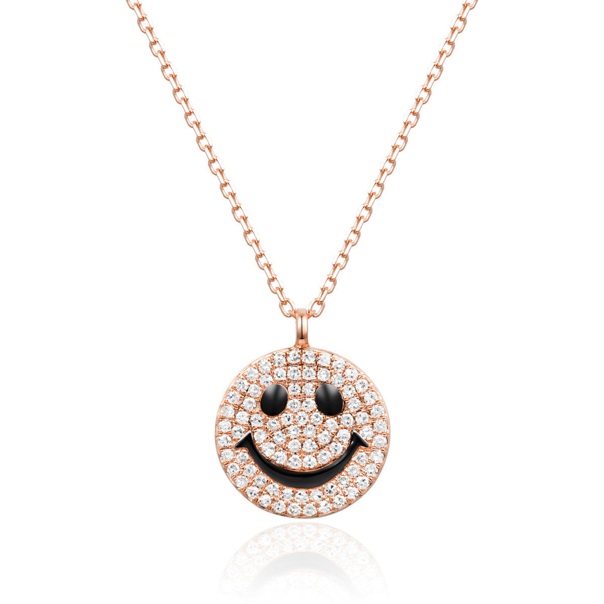 Pave Smiley Face Necklace