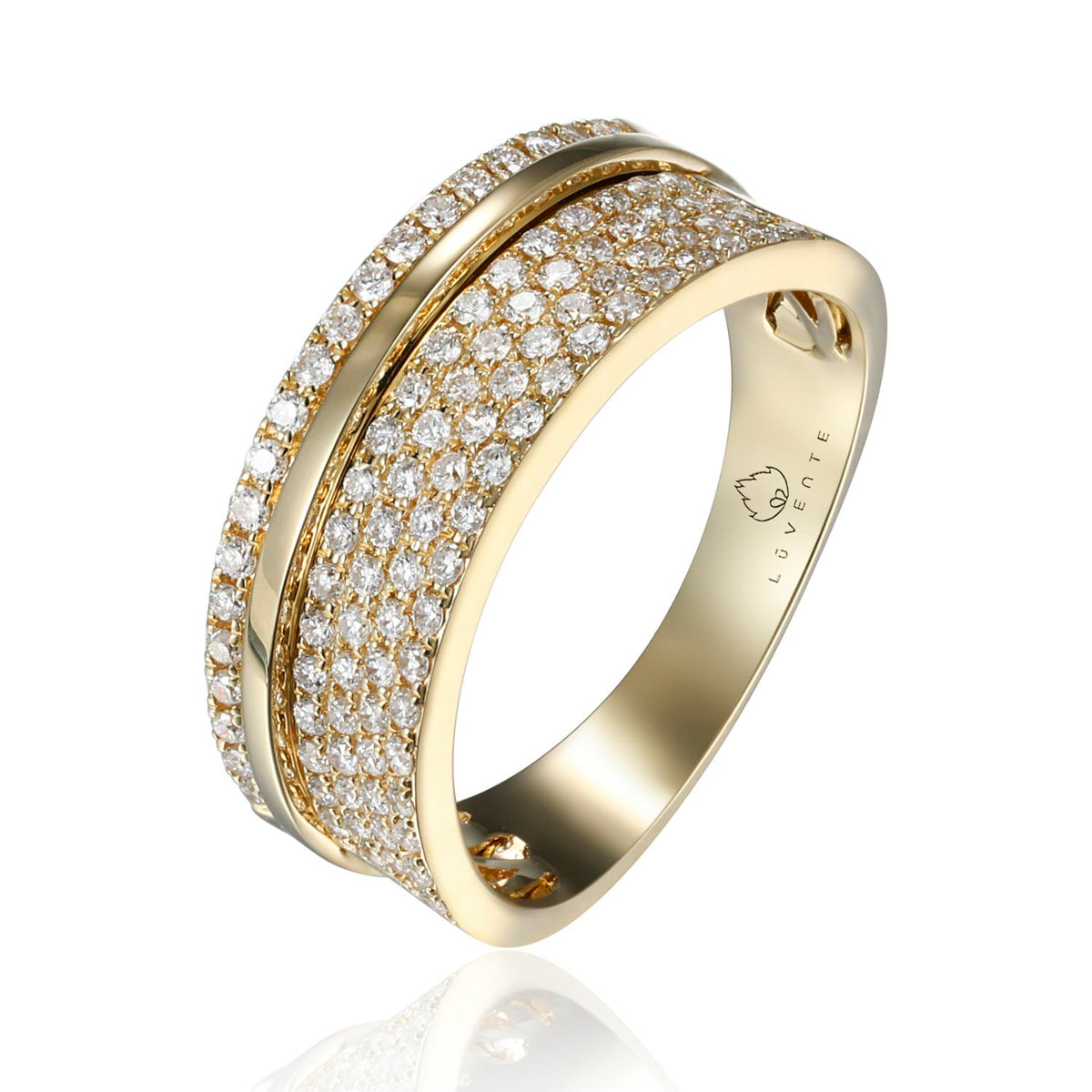 Diamond Band with Gold Accent Bar