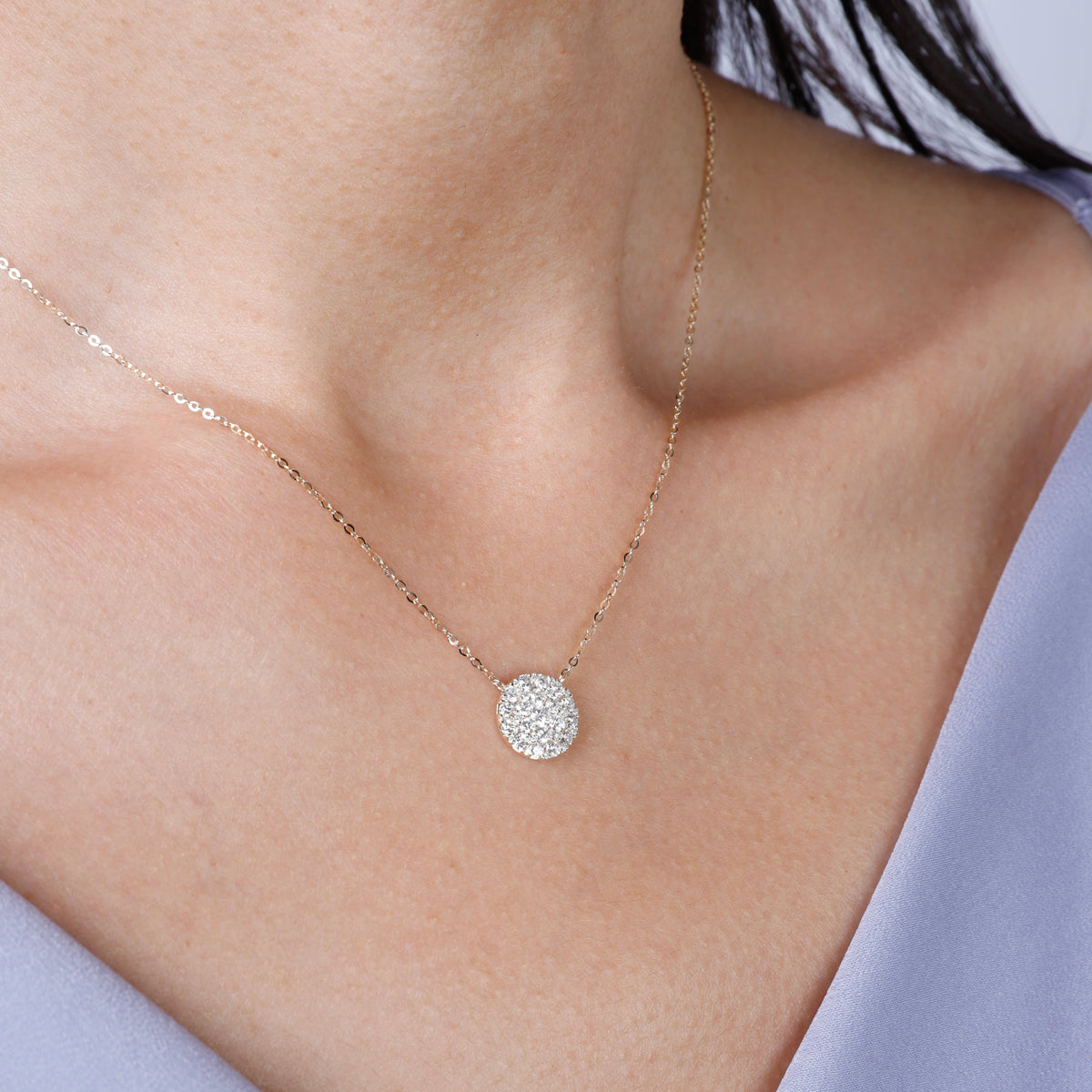 Cluster Round Diamond Necklace