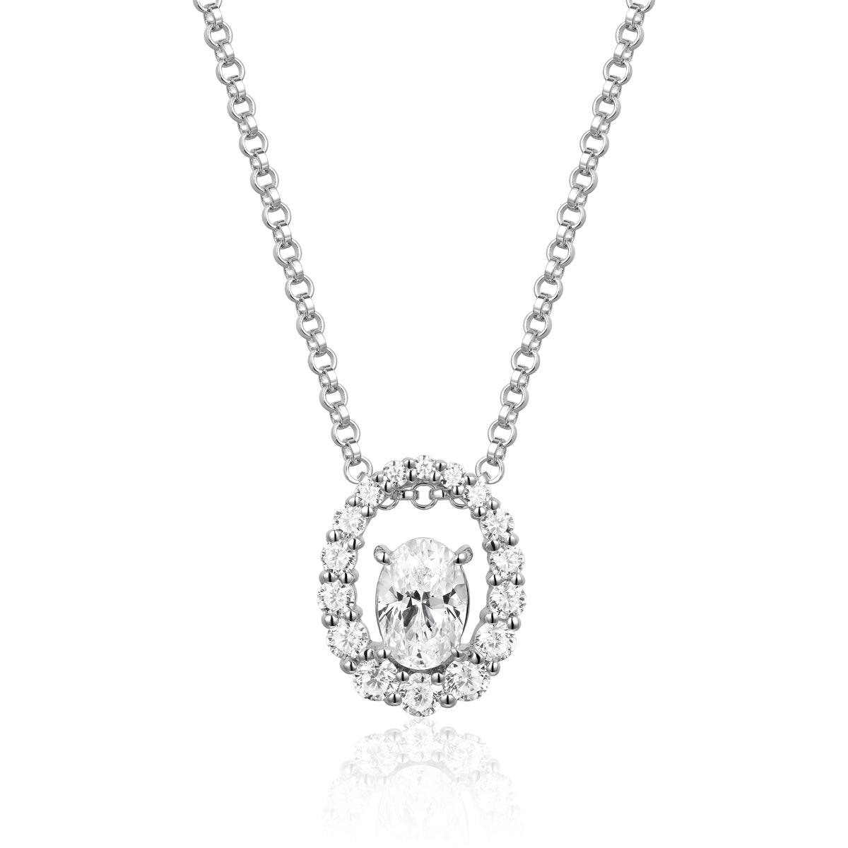 Oval Diamond Necklace