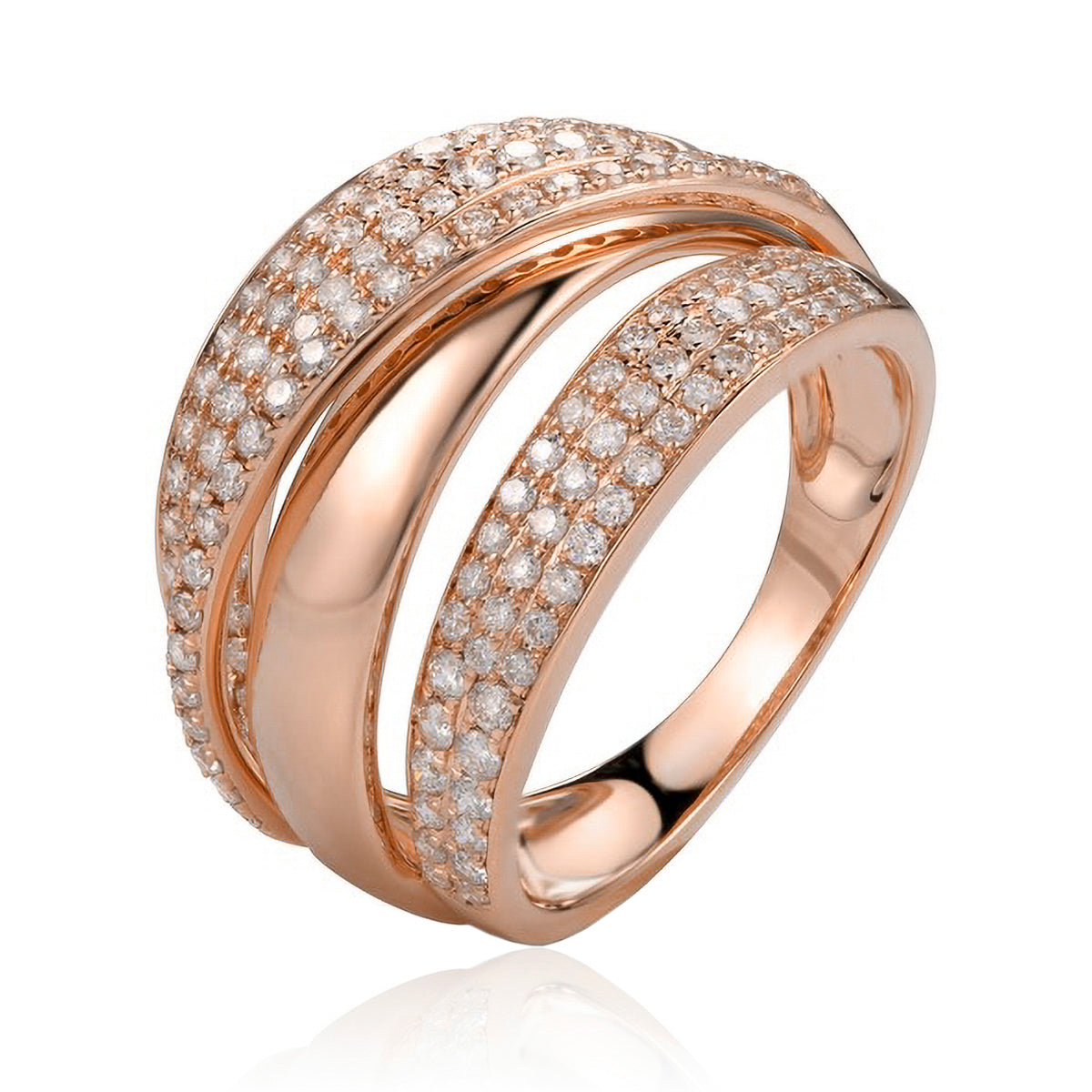 Diamond Crossover Ring