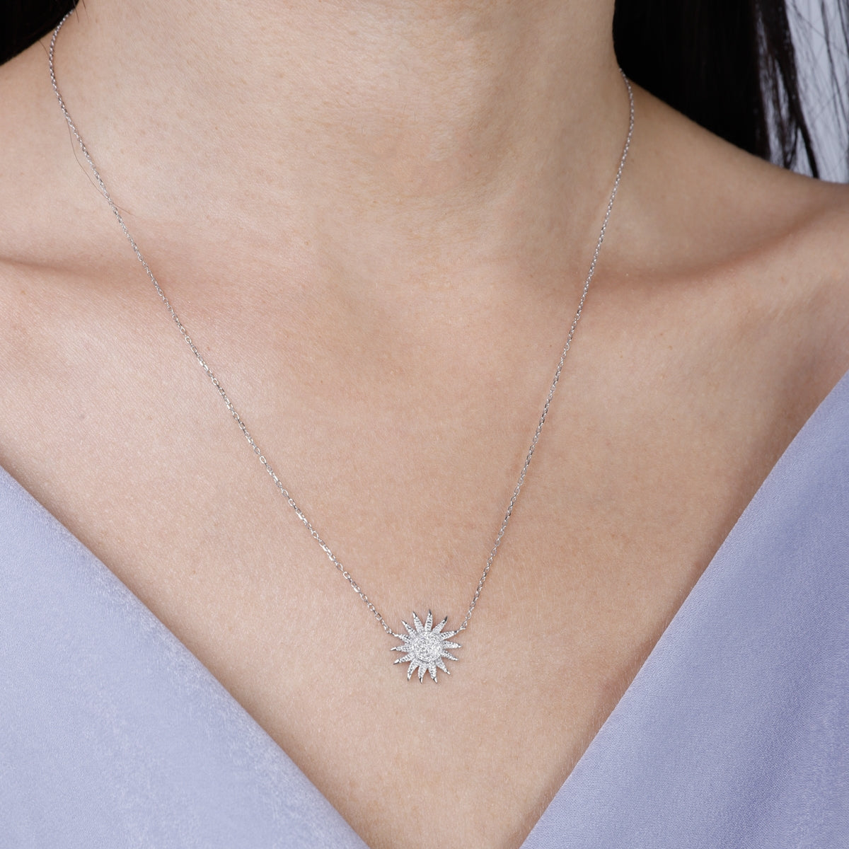 Sunflower Diamond Necklace