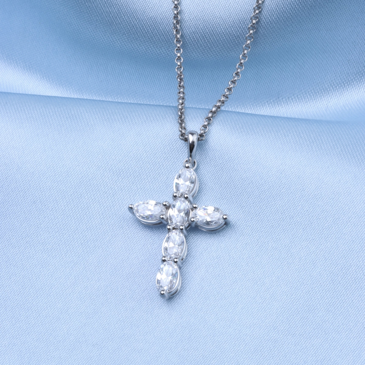 Oval Diamond Cross