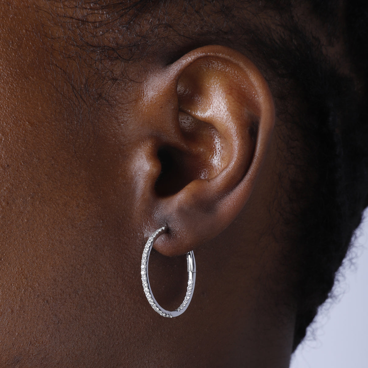 Medium Diamond Hoops