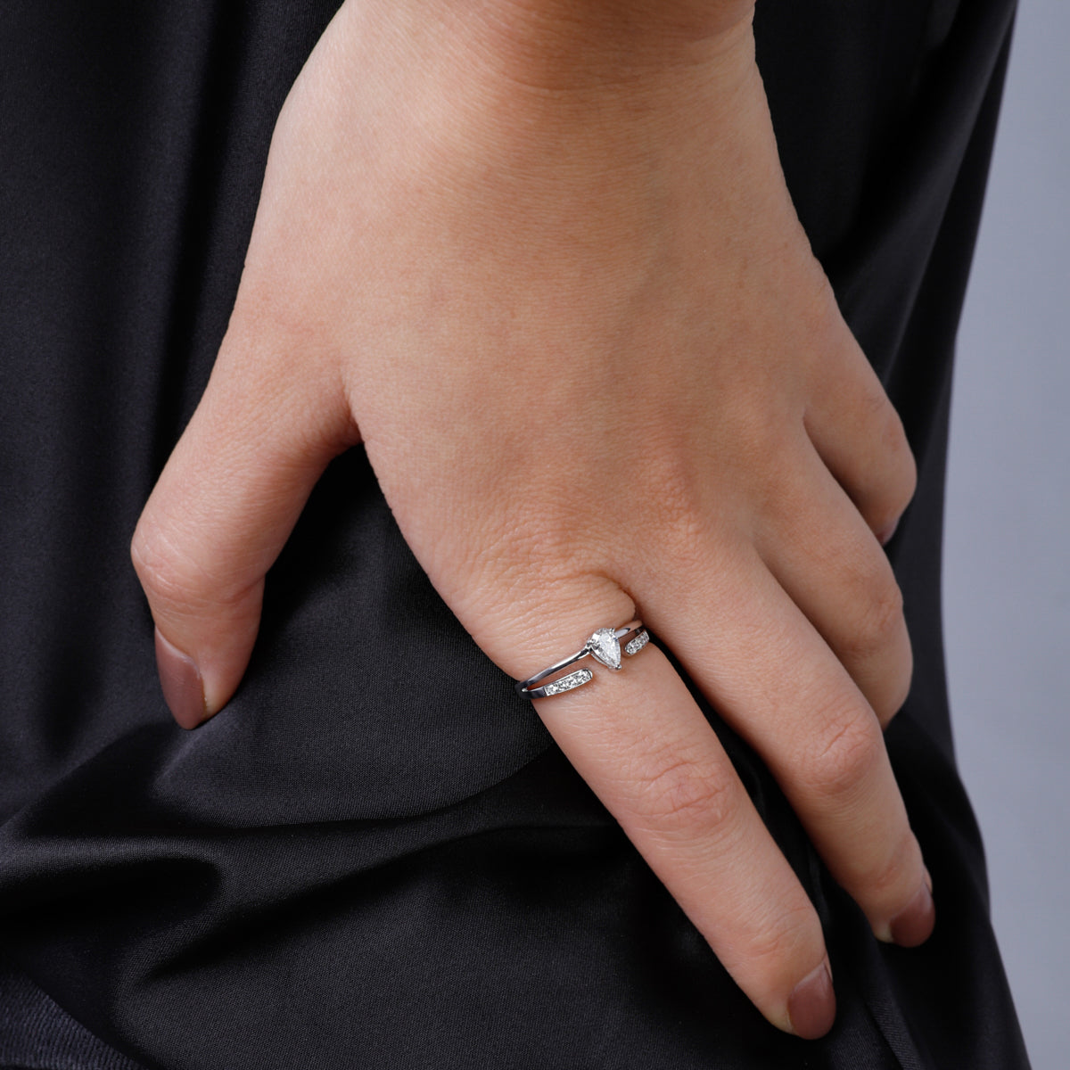 Contemporary Pear Shaped Ring