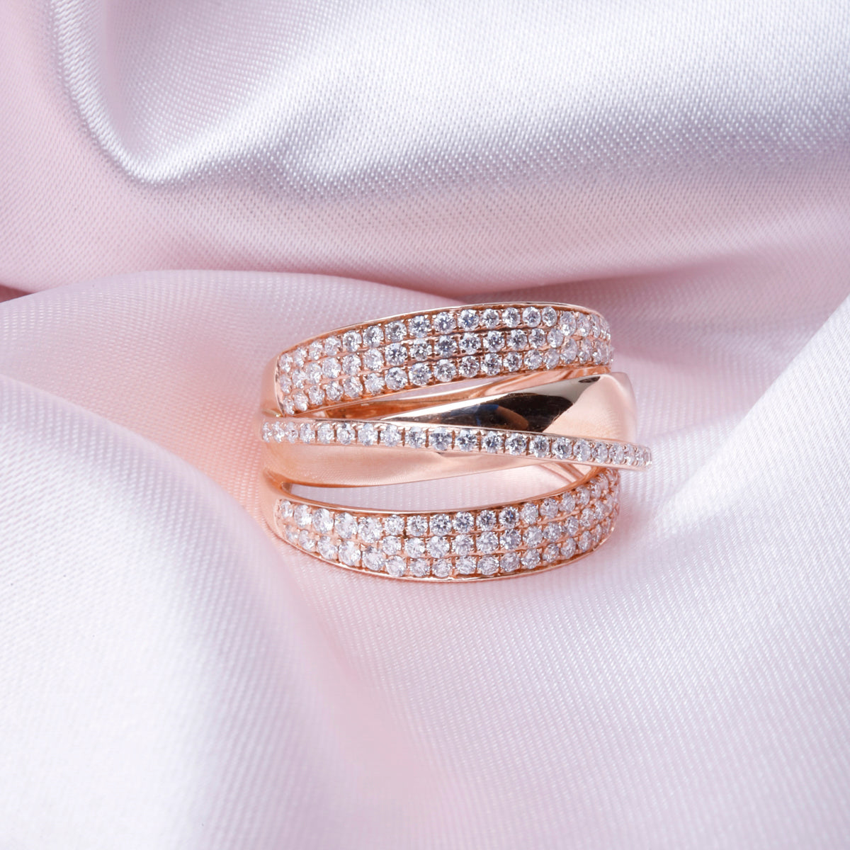 Diamond Crossover Ring