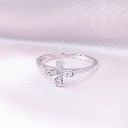 Floral Pave Diamond Ring