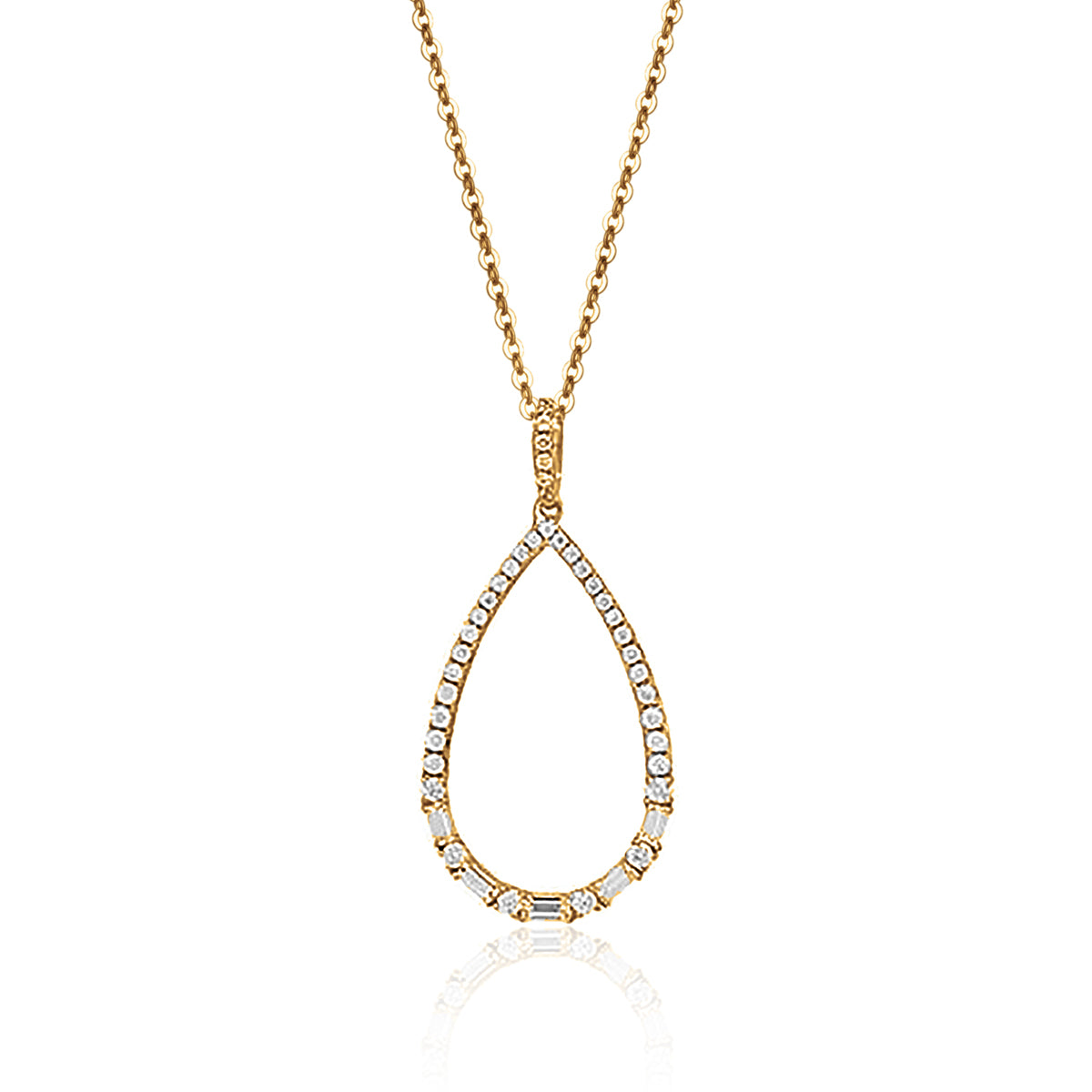 Teardrop Frame Diamond Necklace