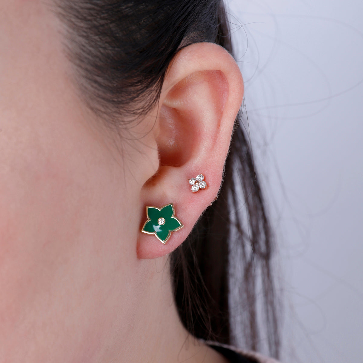 Enamel Flower Studs