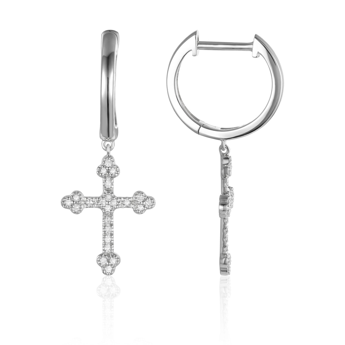 Classic Cross earrings with leverback closure for secure fit. Wear your faith for everyday