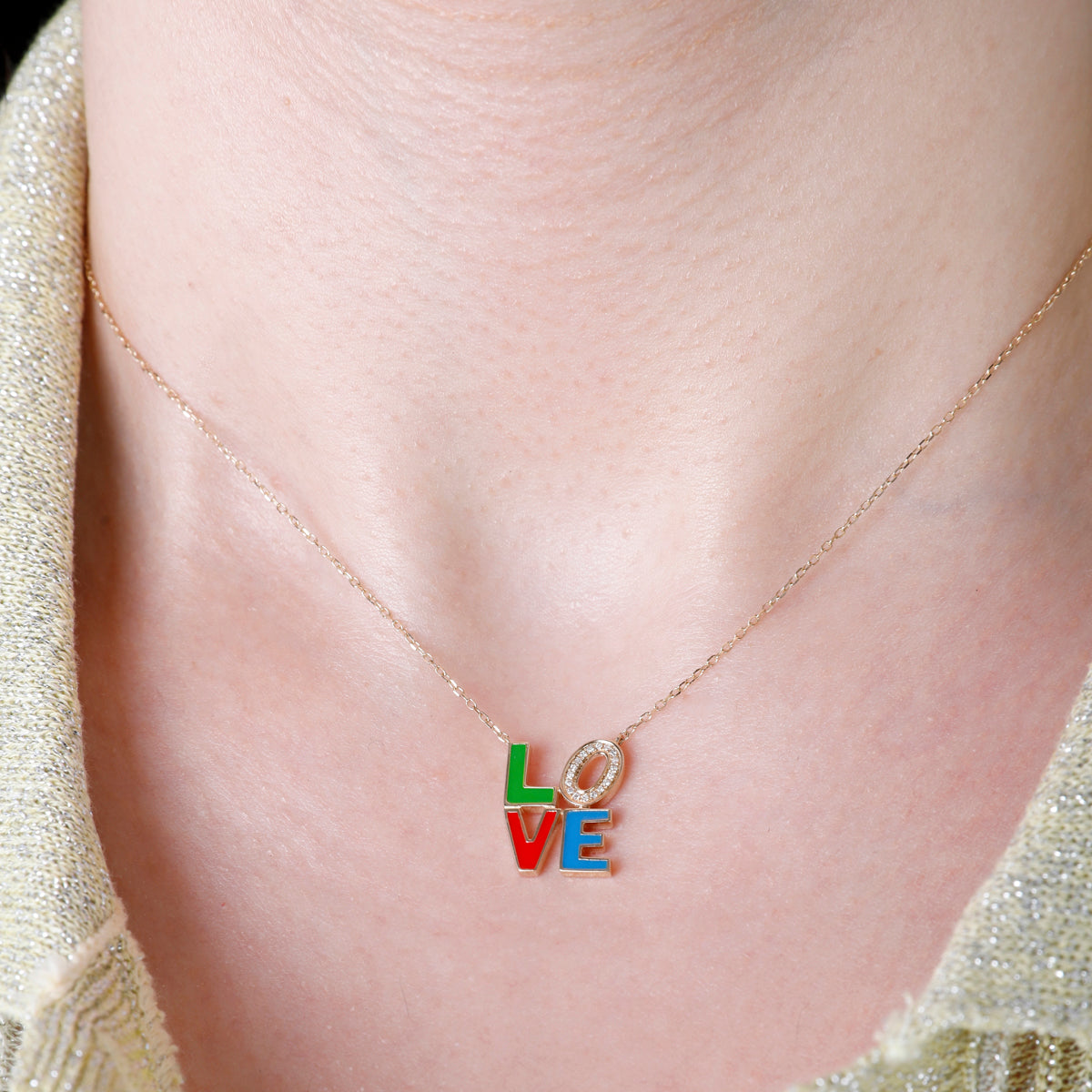 LOVE Enamel Necklace