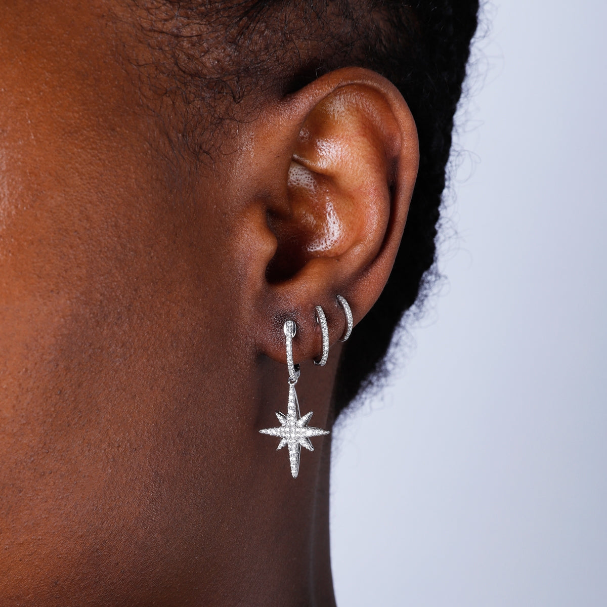 Northstar Drop Pave Earrings