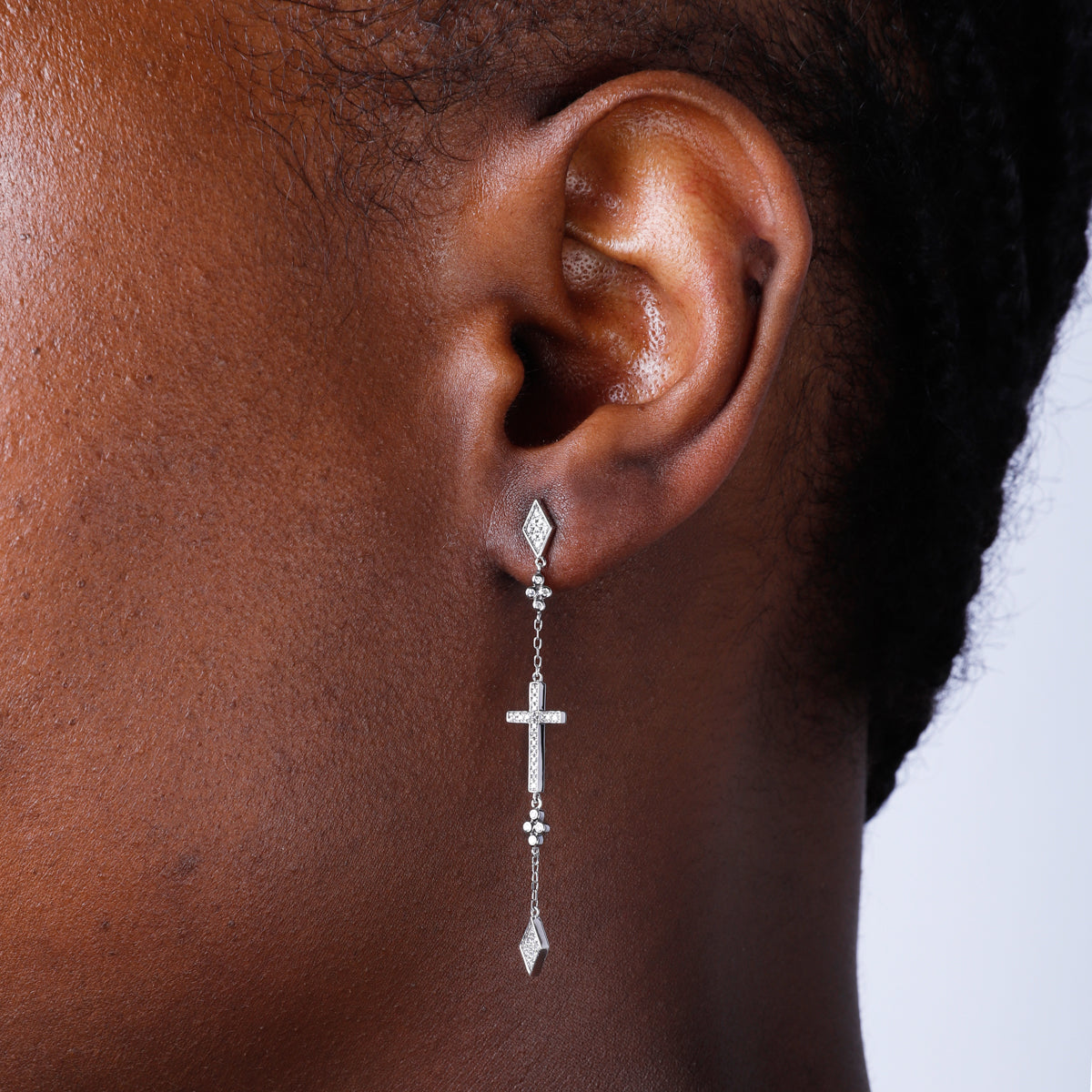 Cross Chain Earrings