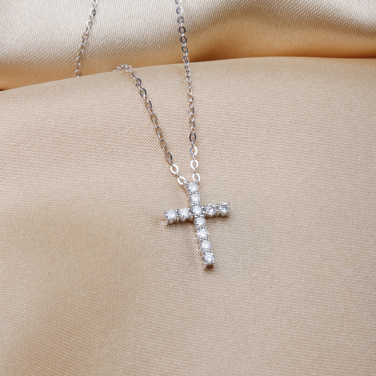 Delicate Diamond Cross Necklace