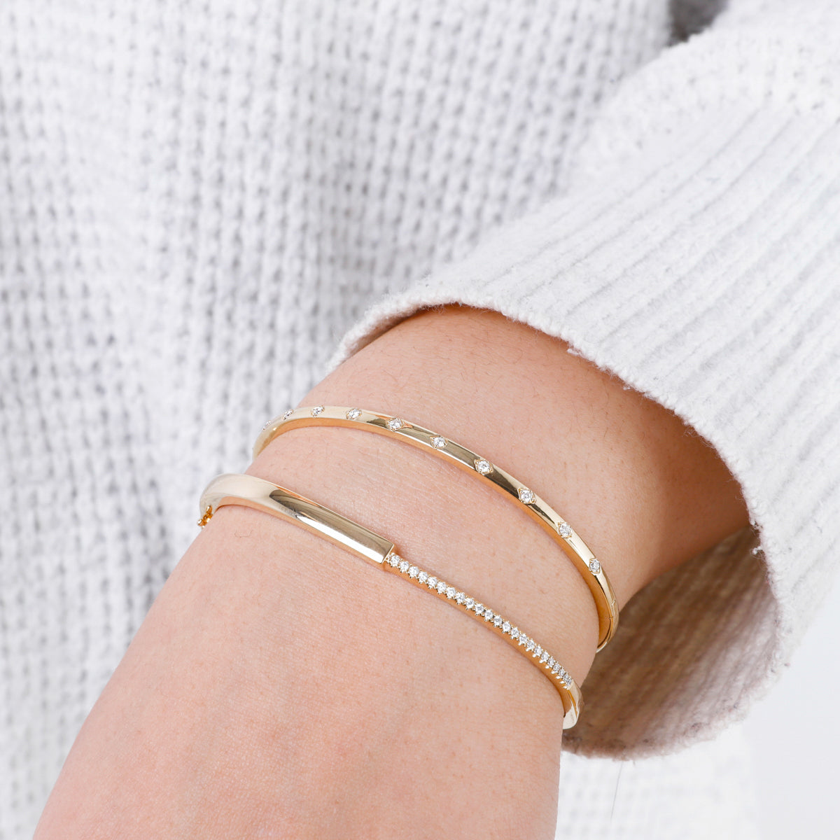 Framed Diamond Bangle