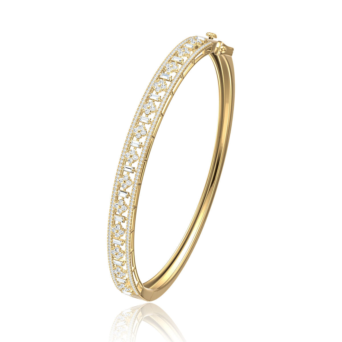 Clover & Baguette Bangle