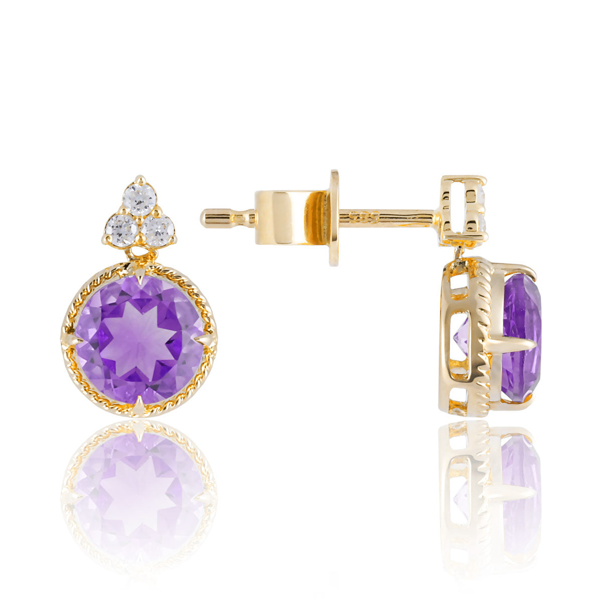Luxe Round Gem Earrings