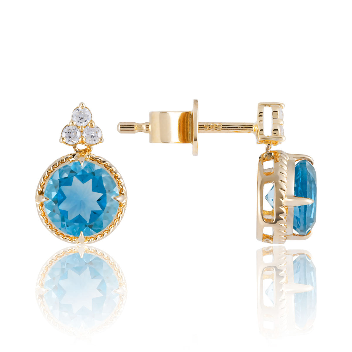 Luxe Round Gem Earrings
