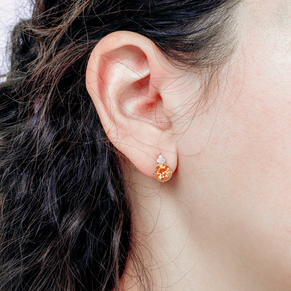 Luxe Round Gem Earrings