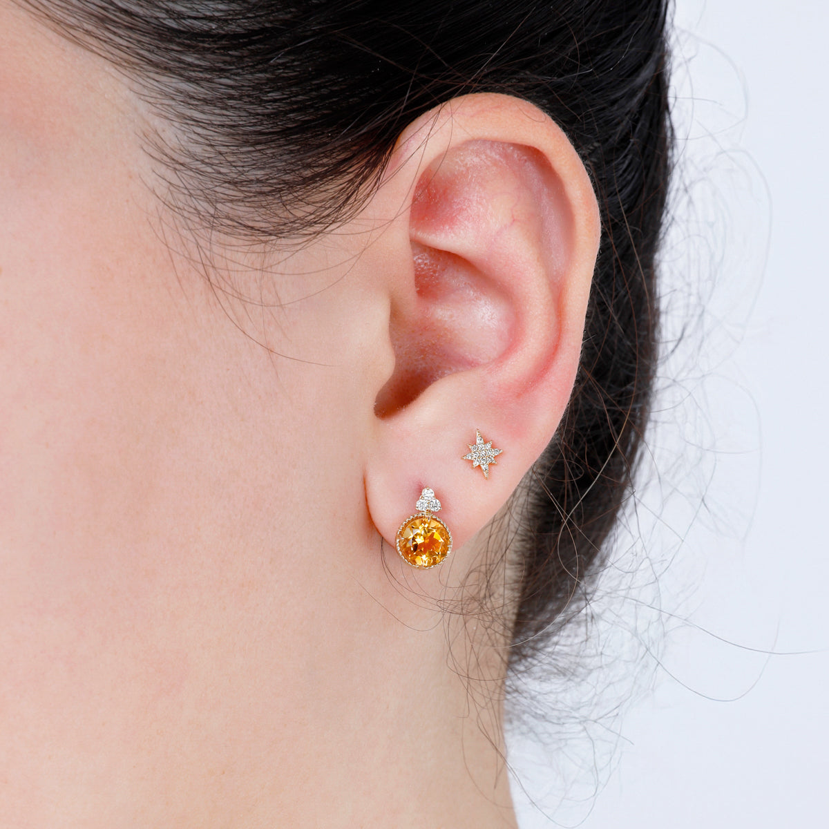 Luxe Round Gem Earrings