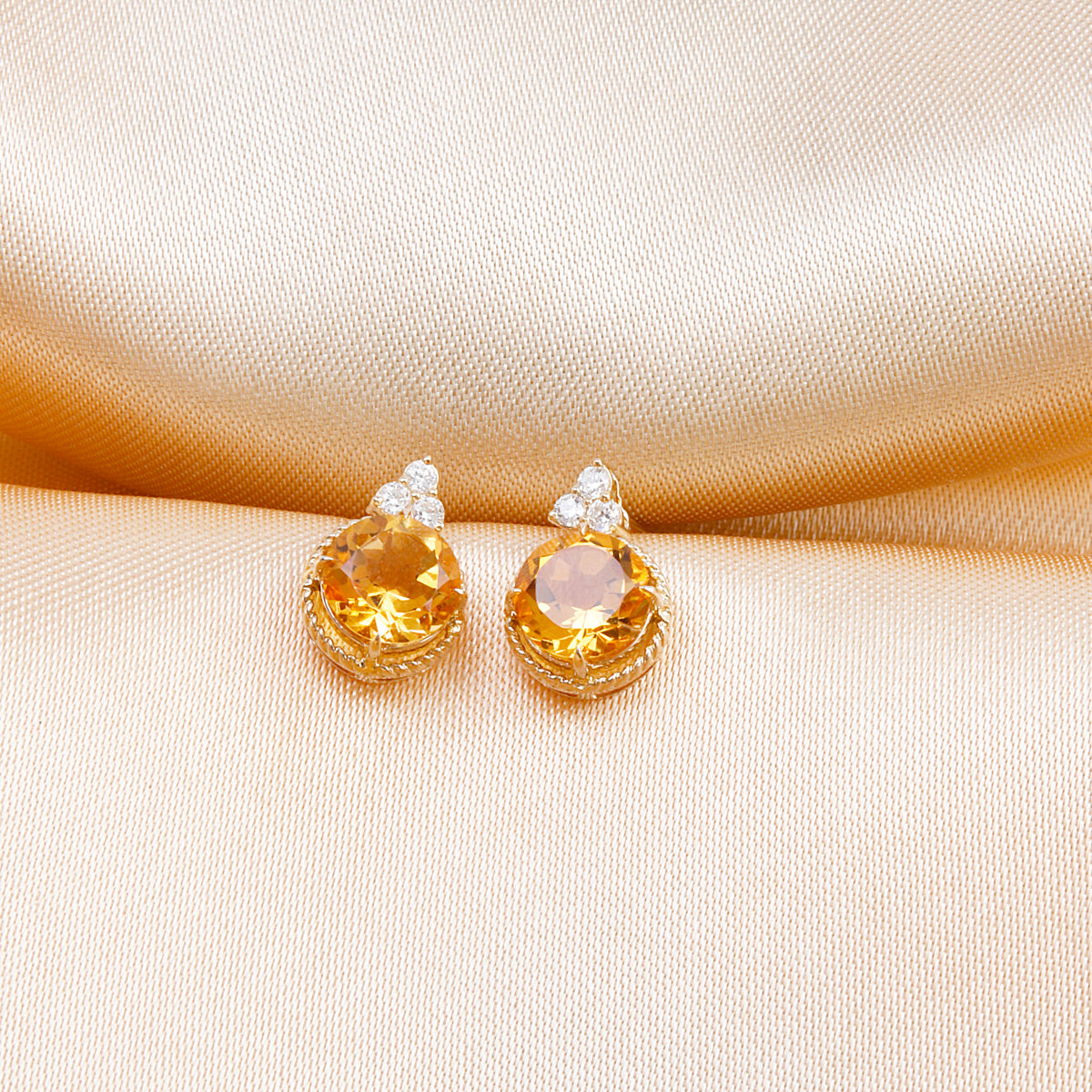 Luxe Round Gem Earrings