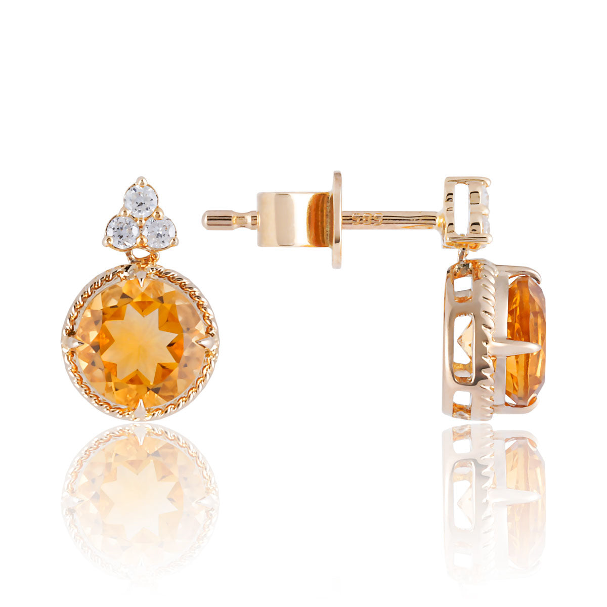 Luxe Round Gem Earrings
