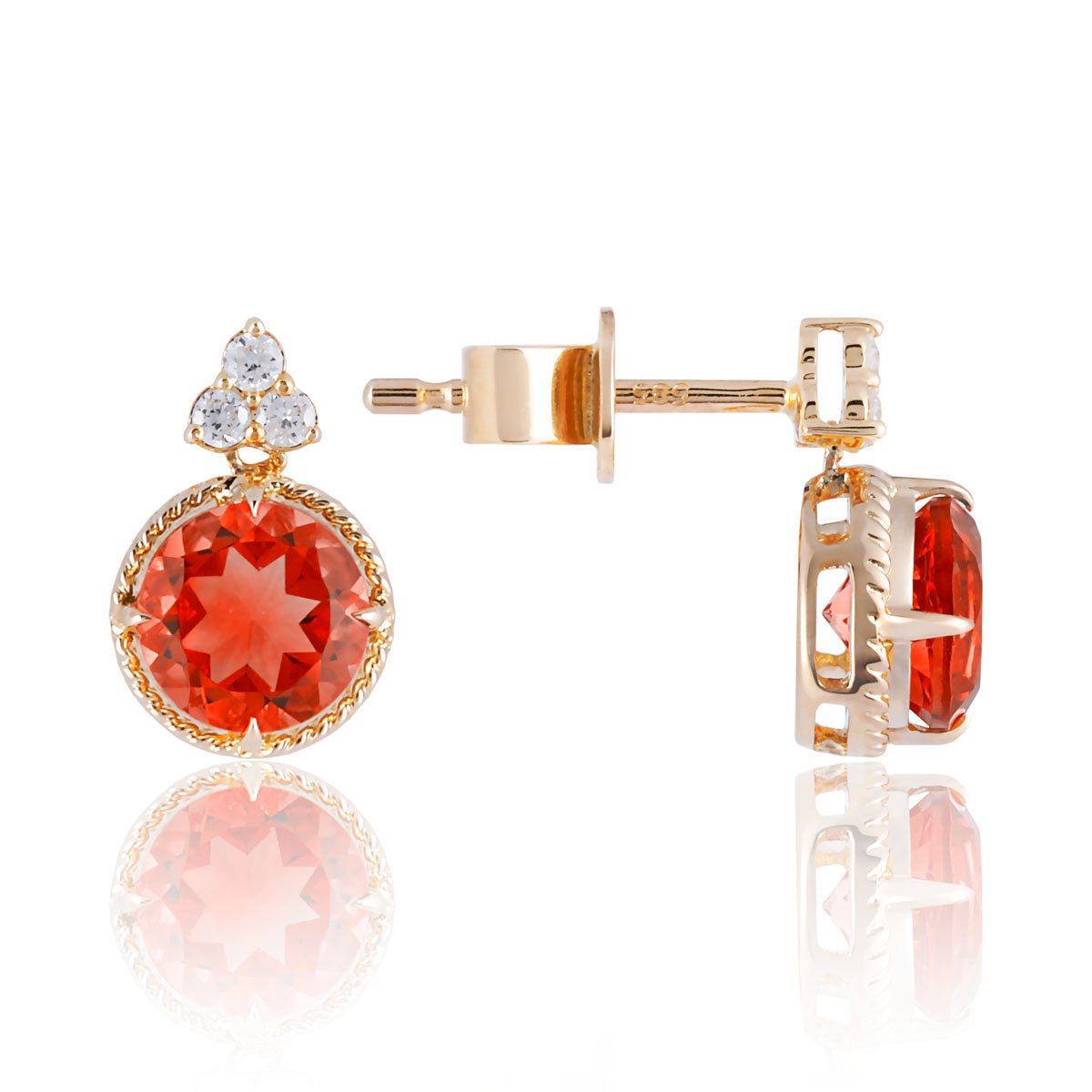Luxe Round Gem Earrings