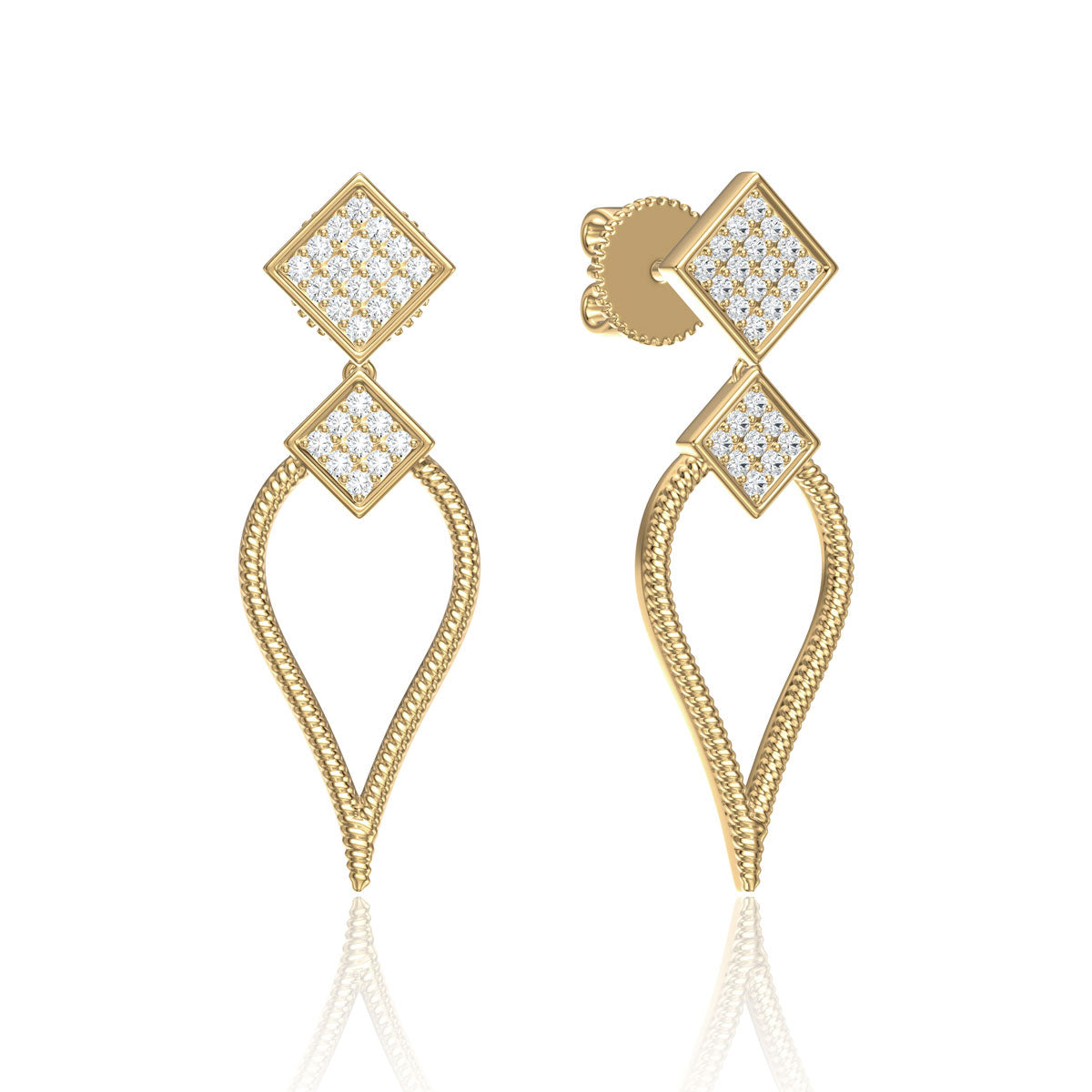 Vintage Gilded Teardrop Earring