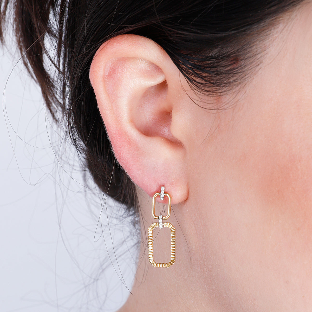 Rectangular Link Earrings