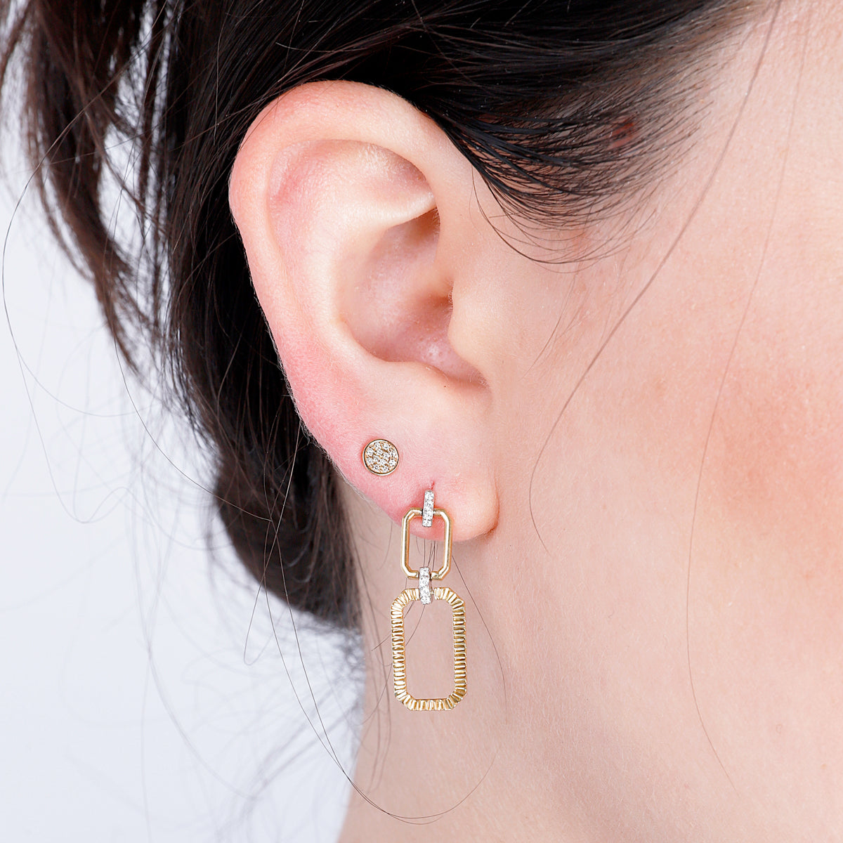 Rectangular Link Earrings
