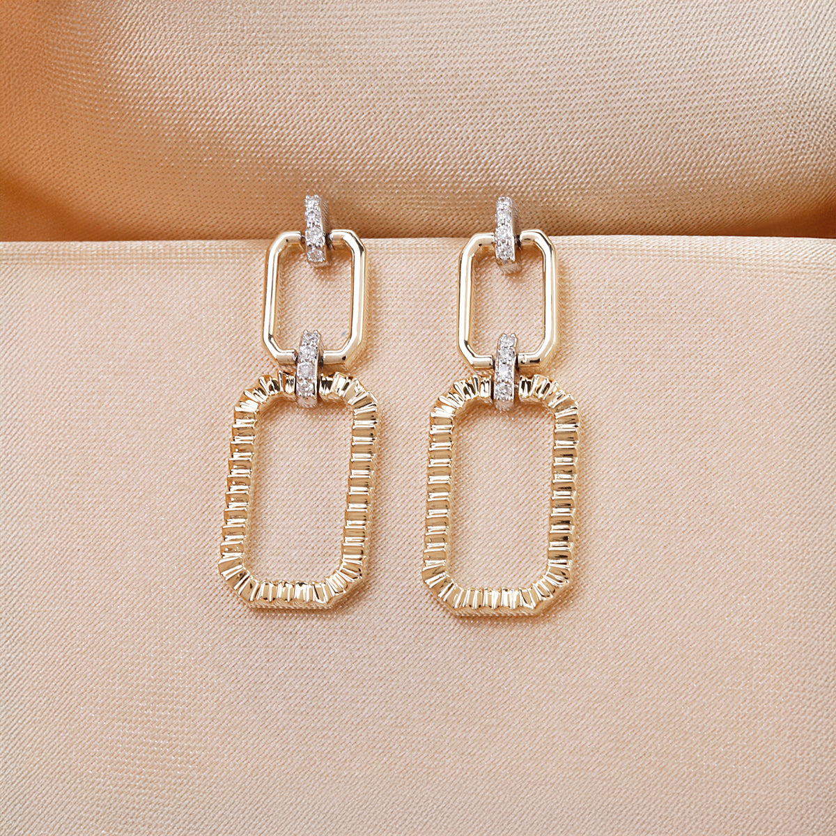 Rectangular Link Earrings