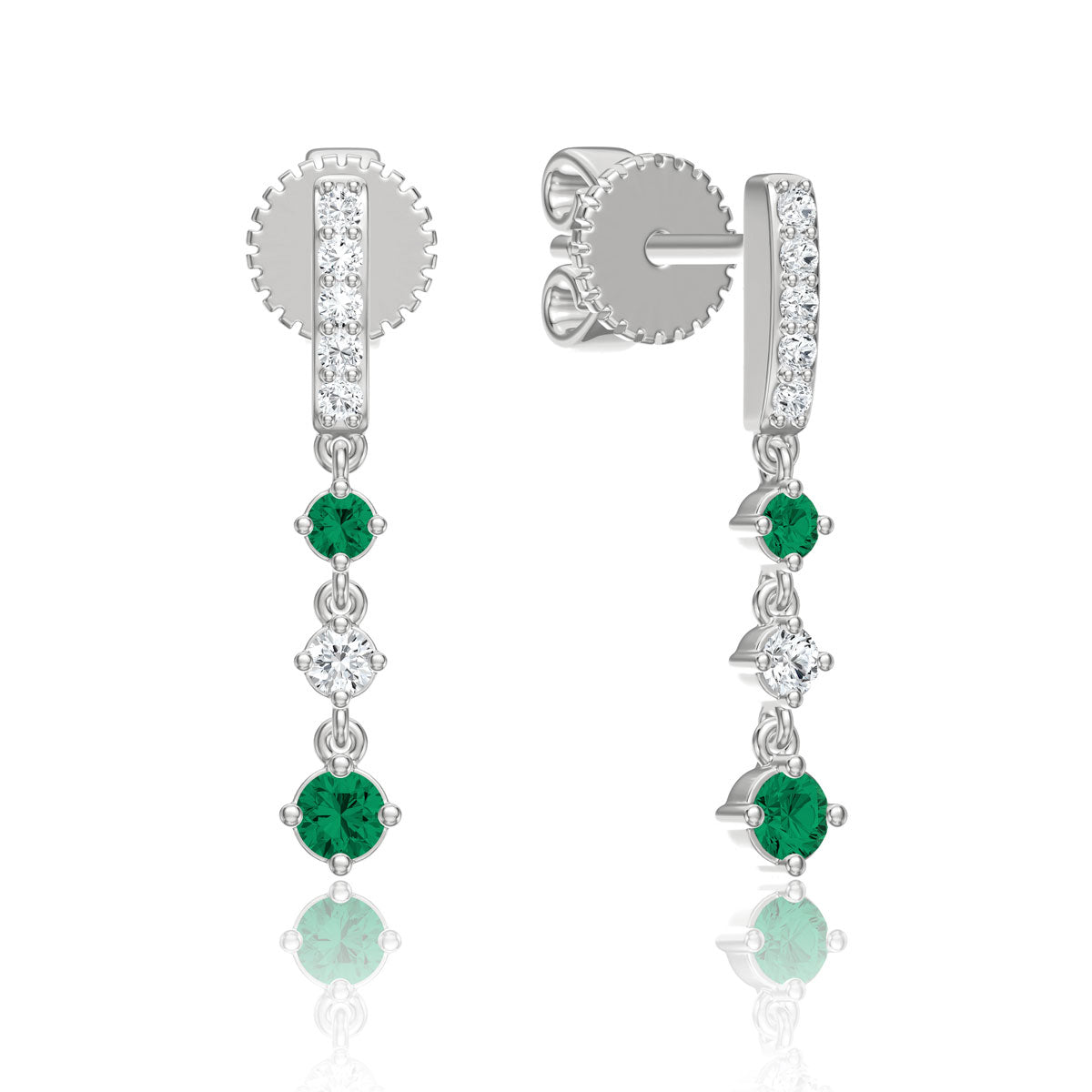 Triple Precious Drop Earrings