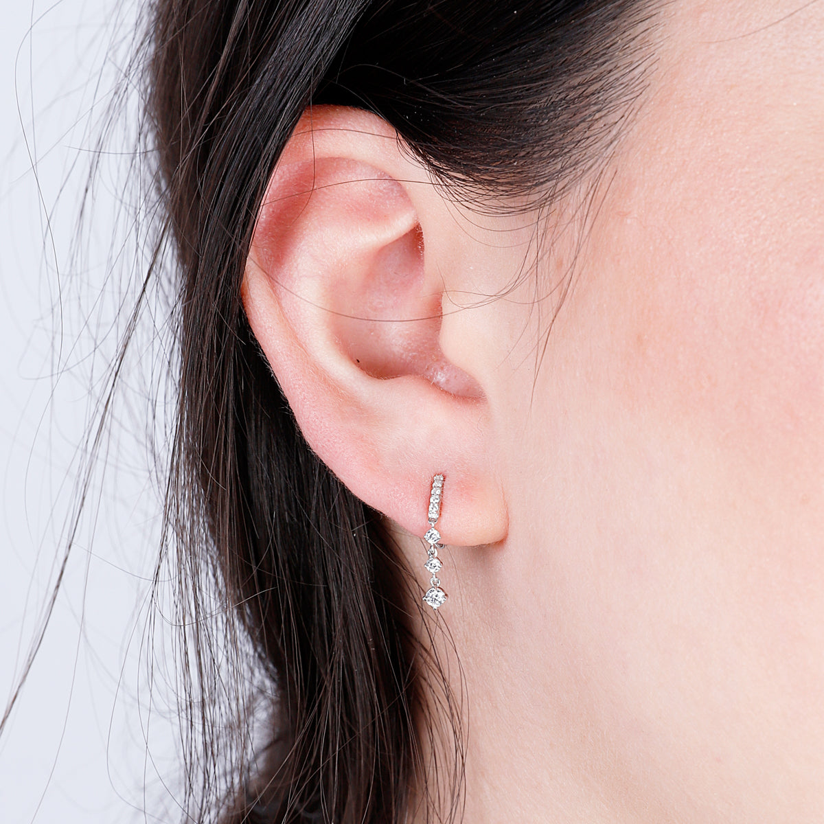 Triple Precious Drop Earrings