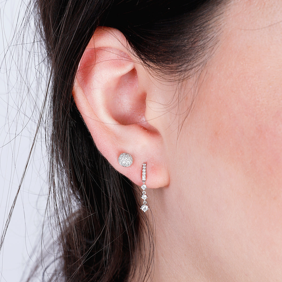 Triple Precious Drop Earrings