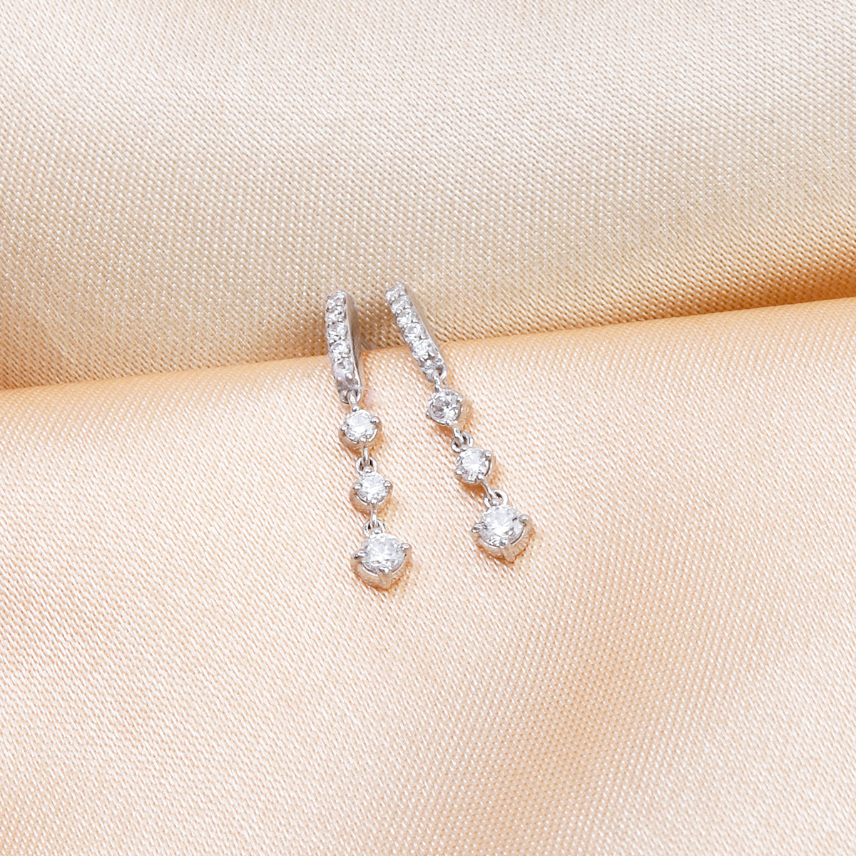 Triple Precious Drop Earrings