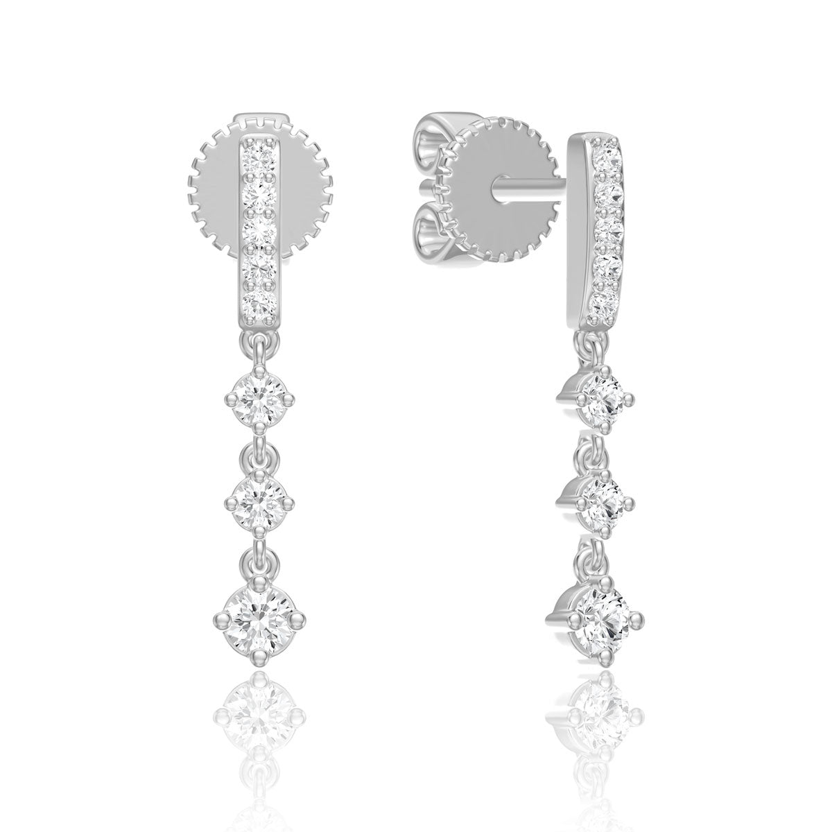 Triple Precious Drop Earrings