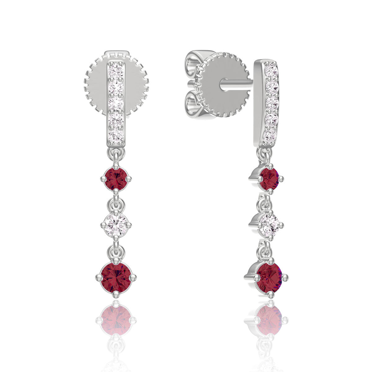 Triple Precious Drop Earrings