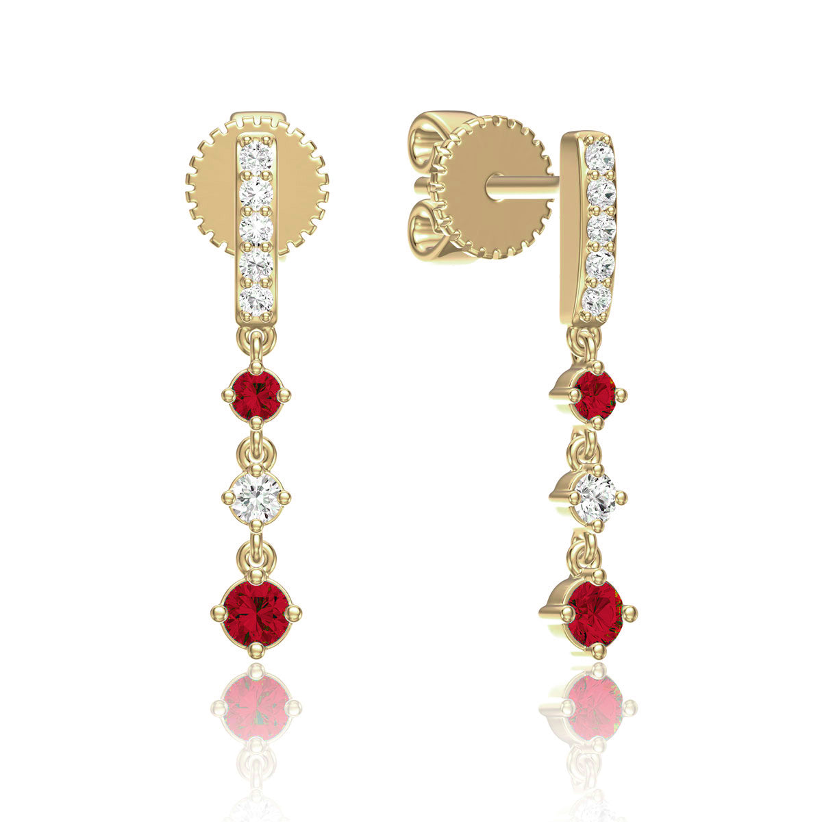 Triple Precious Drop Earrings