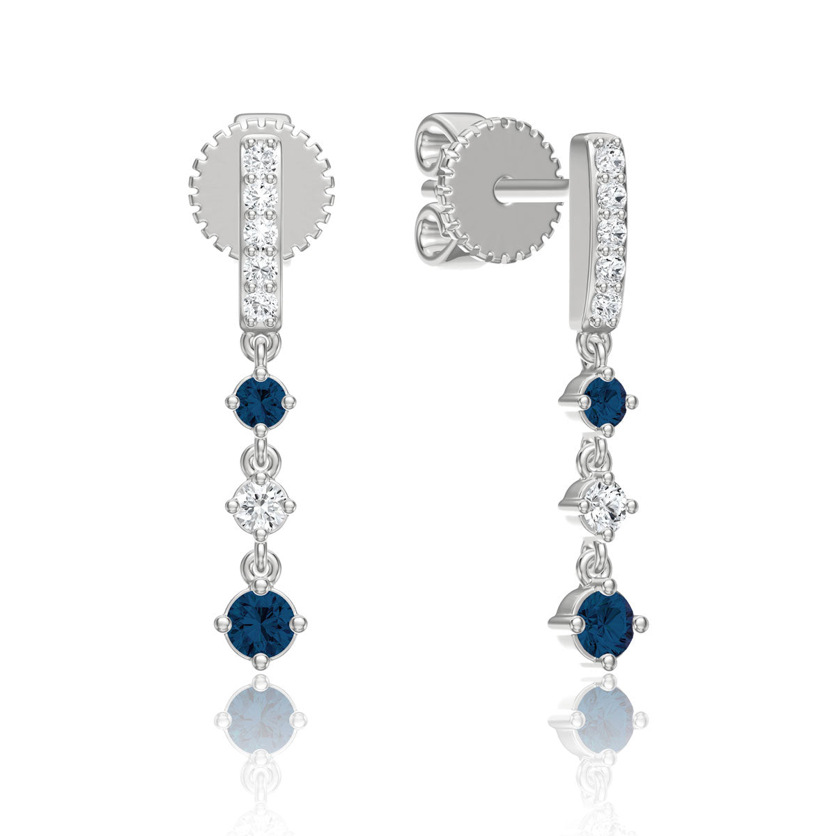 Triple Precious Drop Earrings