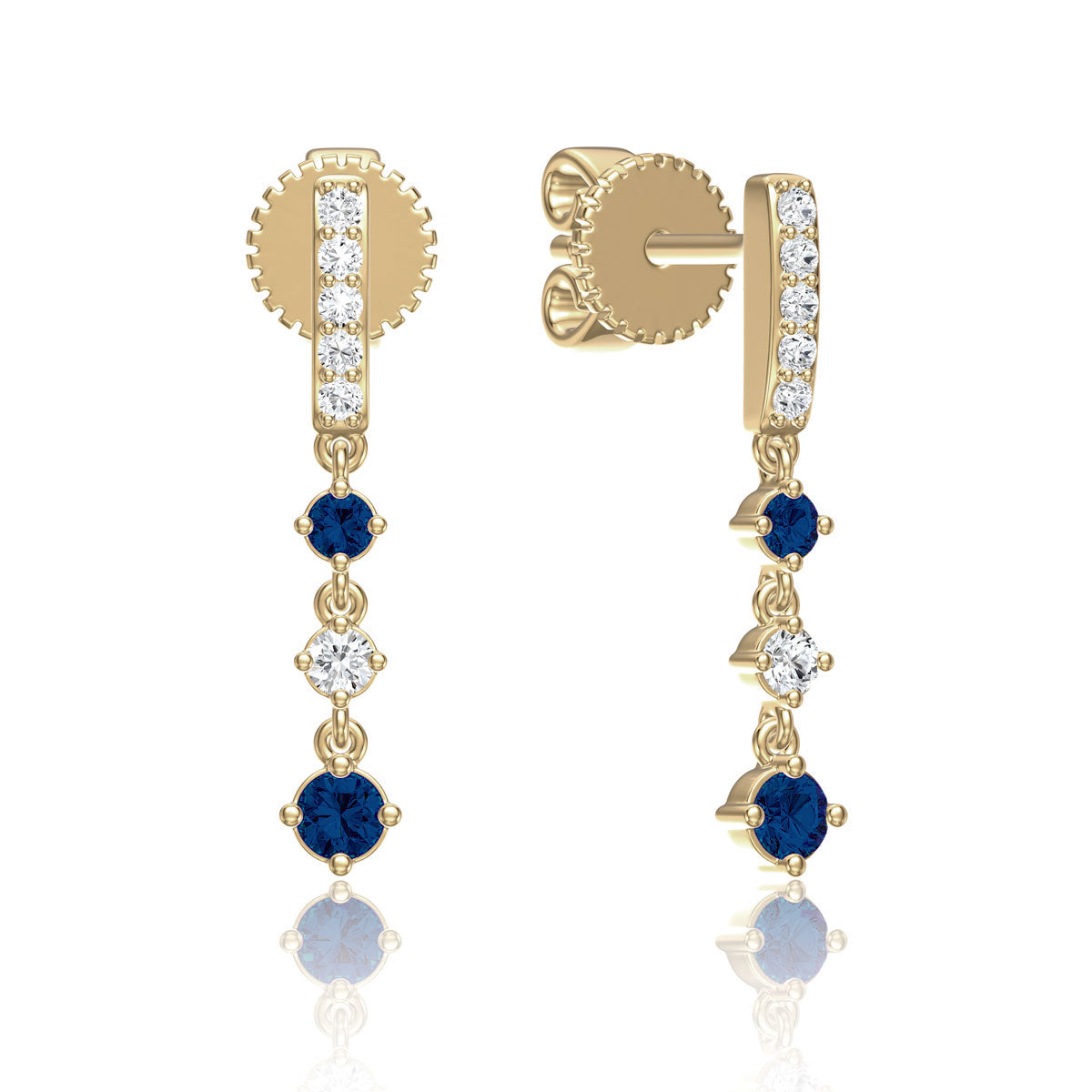 Triple Precious Drop Earrings