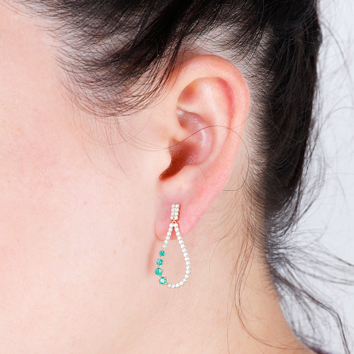 Studded Elegance Teardrop Earrings