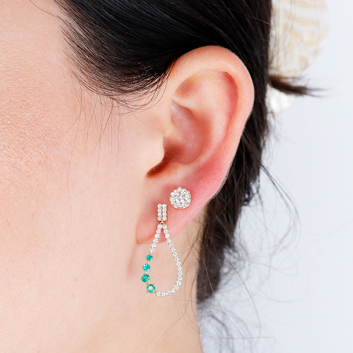 Studded Elegance Teardrop Earrings