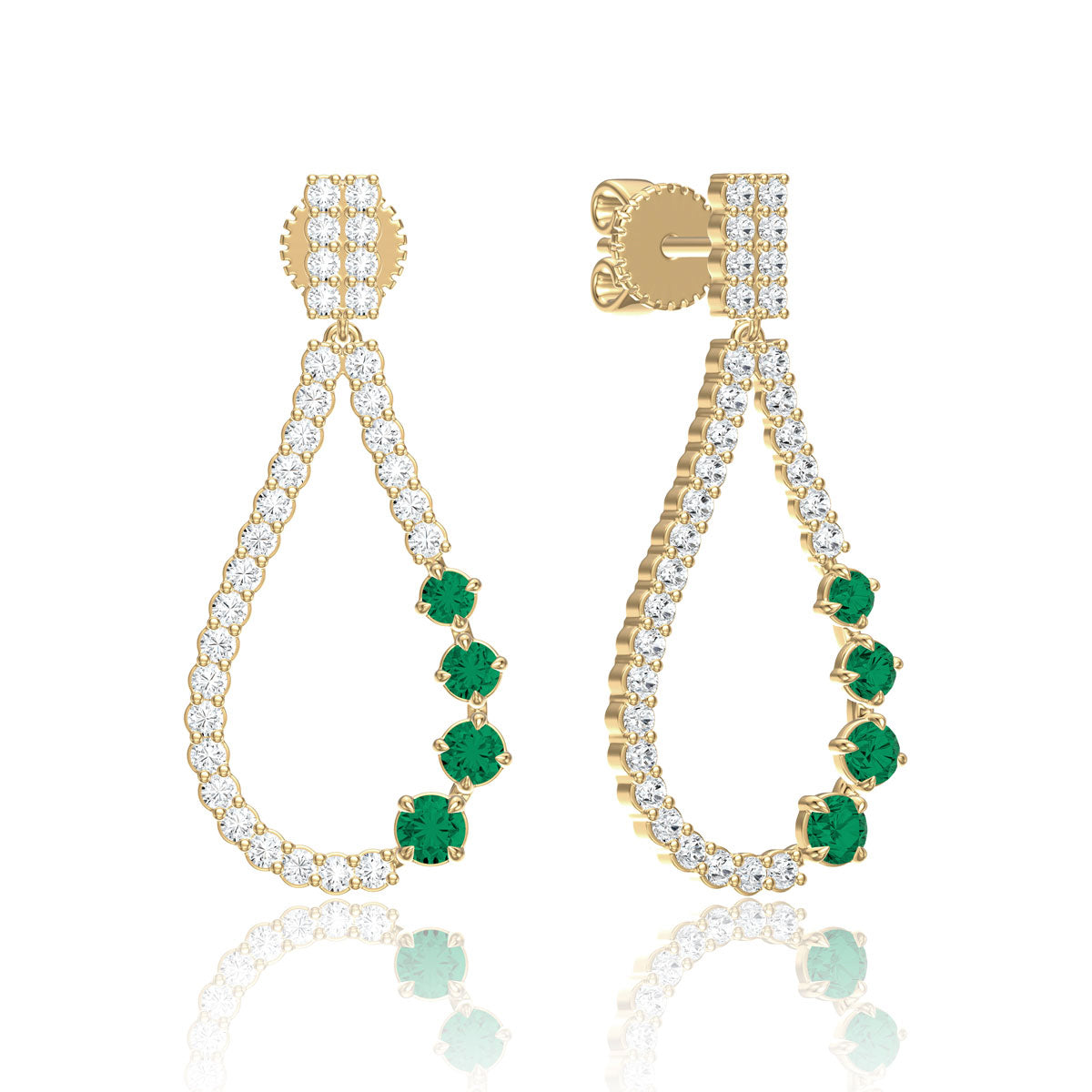 Studded Elegance Teardrop Earrings