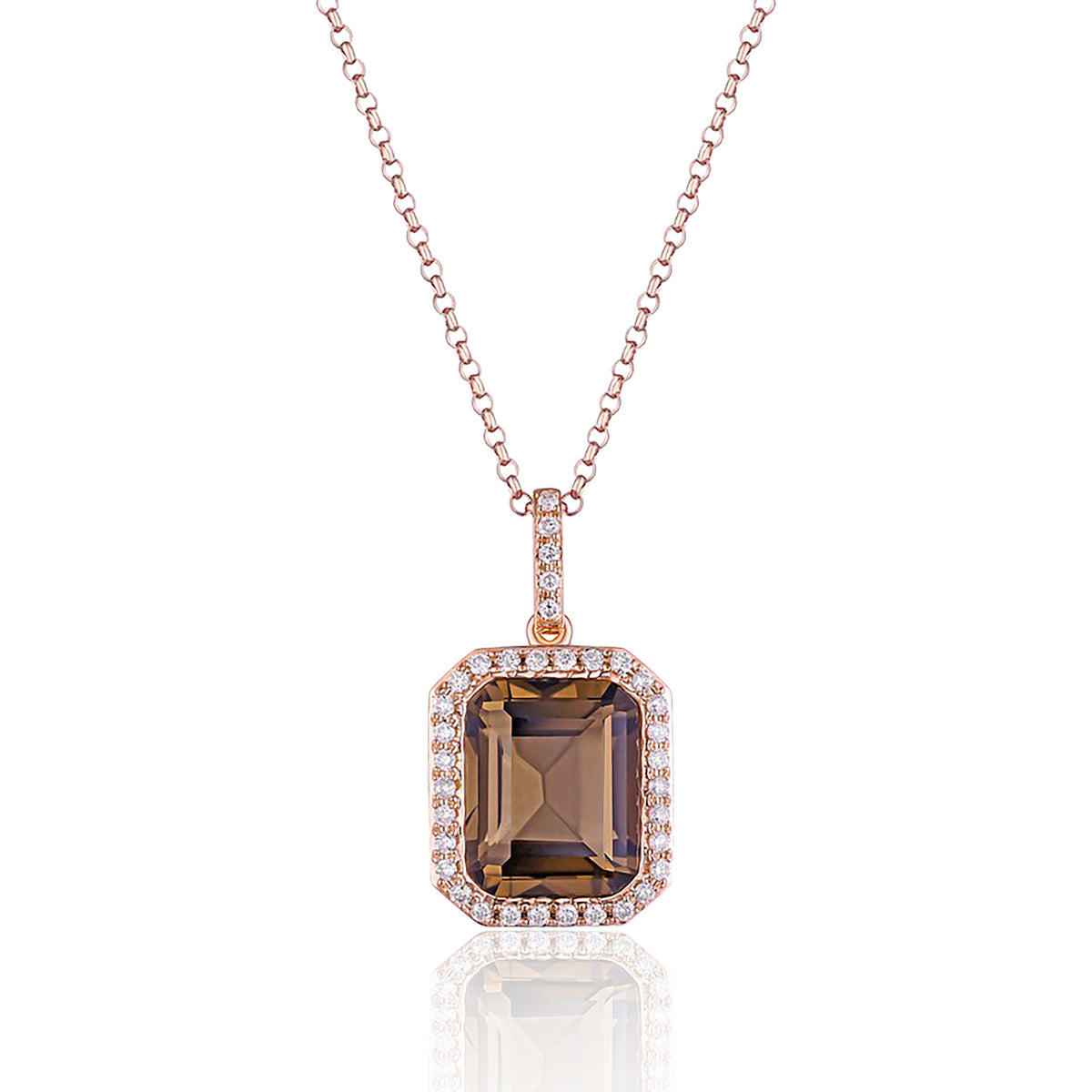 Halo Emerald Cut Necklace