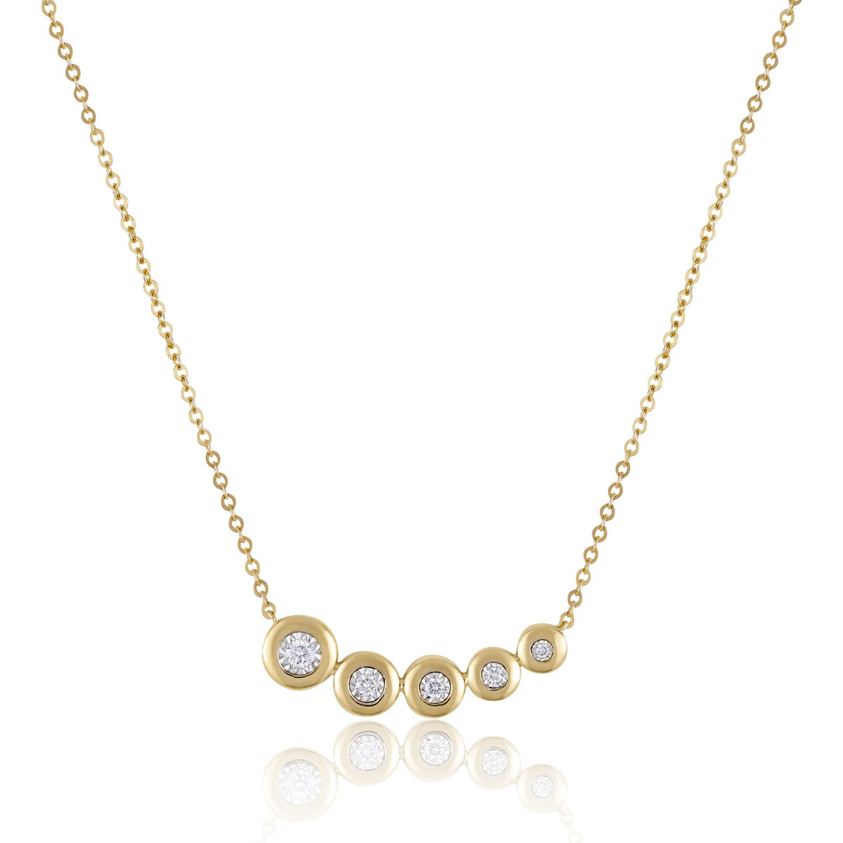 Crescent Bezel Diamond Necklace