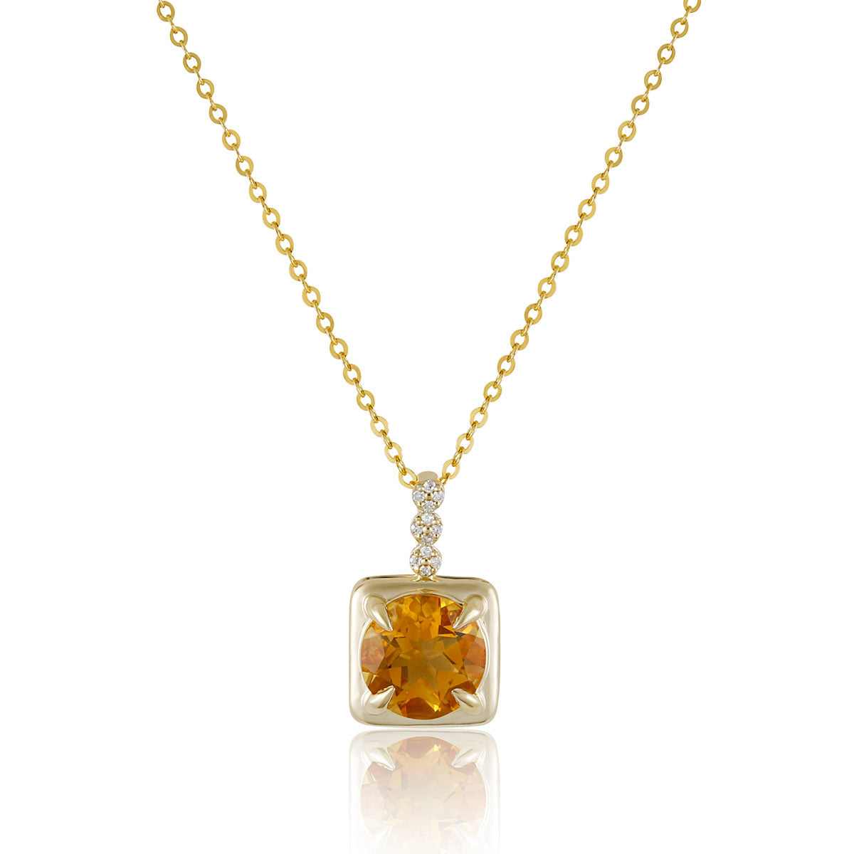Golden Halo Round Gem Necklace