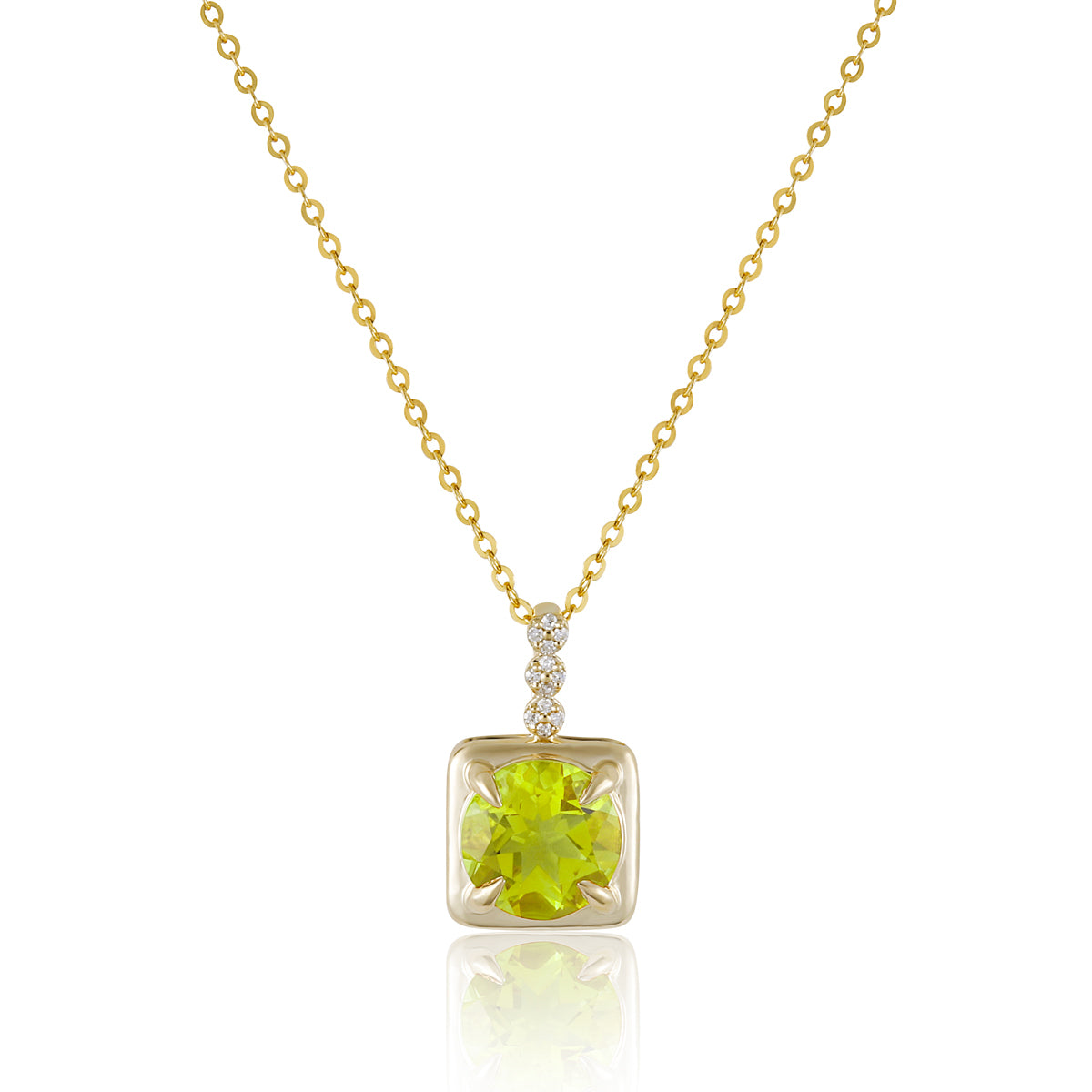 Golden Halo Round Gem Necklace