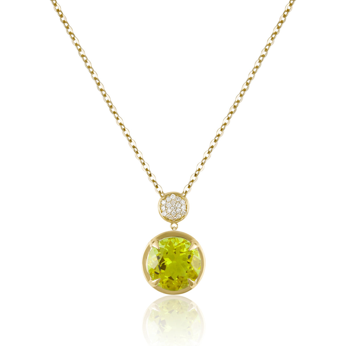 Lumnious Round Gem Necklace